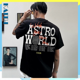 พร้อมส่ง เสื้อยืดแขนสั้น ผ้าฝ้าย พิมพ์ลาย Travis Scott ทรงหลวม ขนาดใหญ่ สไตล์ฮิปฮอป สําหรับผู้ชาย