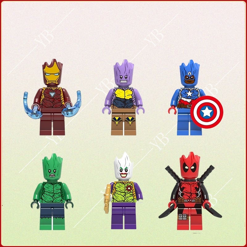 ของเล่นเพื่อการศึกษาซูเปอร์ฮีโร่สําหรับเด็ก Iron Man Hulk Minifigure star wars นาโน Lego Marvel บล็อกตัวต่อของเล่น