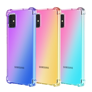 เคสโทรศัพท์มือถือนิ่ม กันตกสี่มุม ไล่โทนสี สําหรับ samsung A90 5G A51 A71 4G 5G