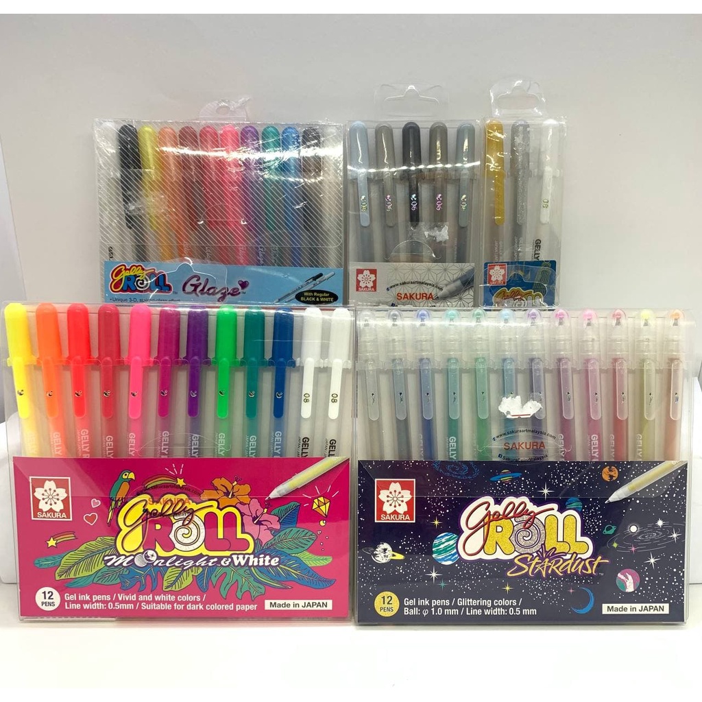 Sakura GELLY ROLL SET (SOUFFLE METALLIC STARDUST GLAZE MOONLIGHT REGULAR CLASSIC)