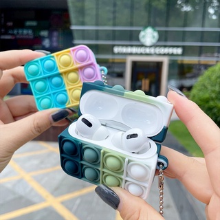 เคสซิลิโคน Pop It AirPods กันกระแทกสําหรับ AirPods 1&amp;2 Pro พวงกุญแจ