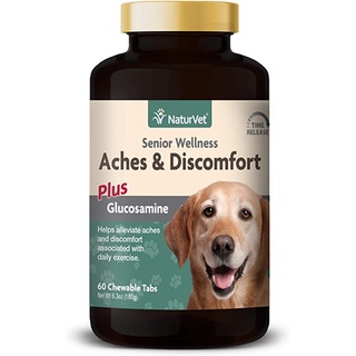 Naturvet Aches &amp; Discomfort (60เม็ด) อาหารเสริม บำรุงข้อสุนัข สกัดจากธรรมชาติล้วน