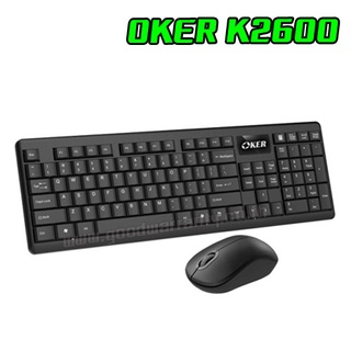 OKER K2600 คีย์บอร์ด+เมาส์ ไร้สาย ภาษาไทย/อังกฤษ