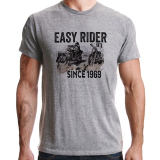 เสื้อยืดผ้าฝ้ายพิมพ์ลายขายดี เสื้อยืดแขนสั้นลําลอง พิมพ์ลาย Easy Rider Since 1969 สไตล์วินเทจ คลาสสิก สีเทา แฟชั่นฤดูร้อ