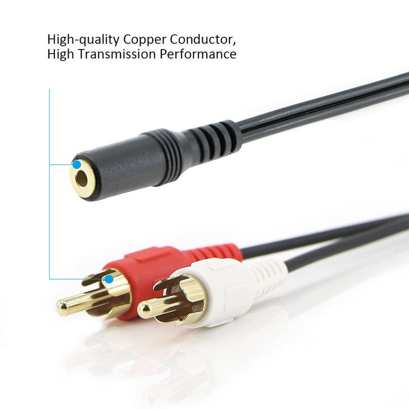 สายสัญญาณเสียงสเตอริโอ แจ็ค Aux 2-RCA ตัวผู้ เป็นตัวเมีย รูปที่ 5