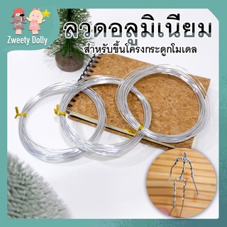 [เครื่องมือปั้น] - ลวดอลูมิเนียมขนาด 1.0 - 1.5 มม. 6 เมตร อุปกรณ์ปั้นสำหรับขึ้นโครงกระดูกงานโมเดล  ดินปั้น ดินเบา