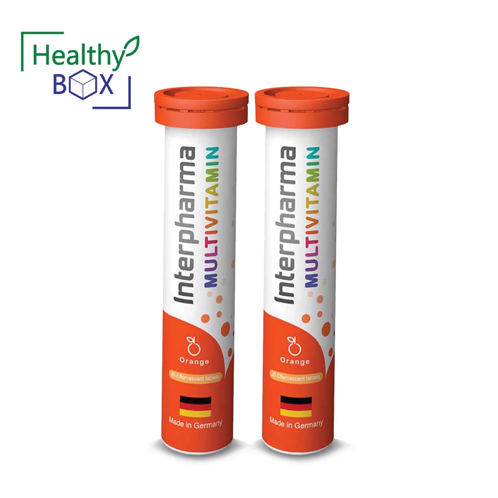 แพ็คคู่สุดคุ้ม Interpharma Multivitamin 20 เม็ด อินเตอร์ฟาร์มา มัลติวิตามิน (สีส้ม) (v)