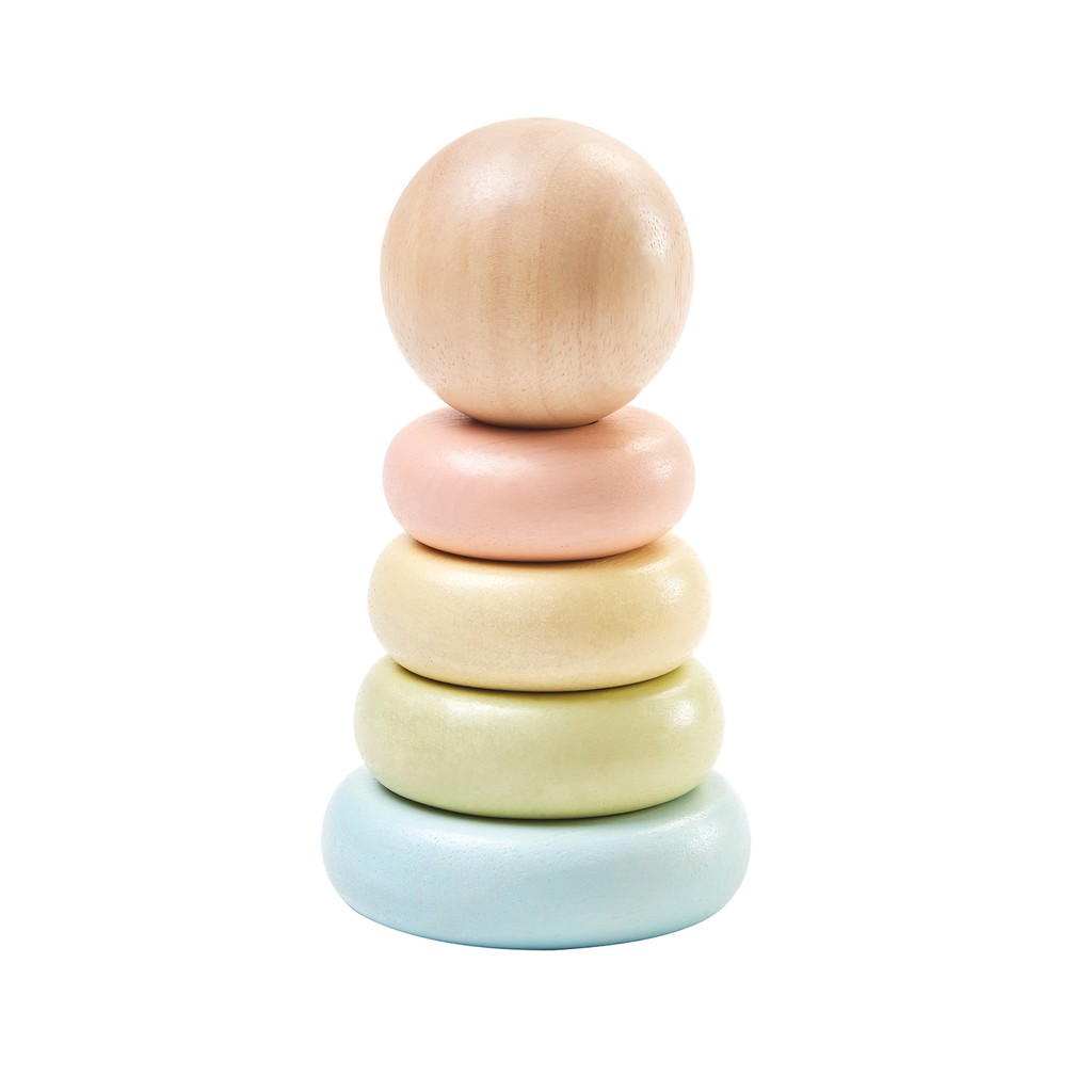 PlanToys ของเล่นไม้ 5380 First Stacking Ring - Pastel เสริมพัฒนาการ สำหรับเด็กอายุ 12 เดือน ขึ้นไป