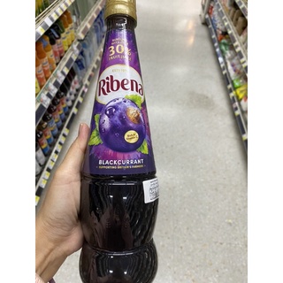 เครื่องดื่ม น้ำแบล็คเคอร์แรนท์ เข้มข้น ( ตรา ไรบีนา ซิน 1938 ) 850 Ml. Concentrated Blackcurrant Juice Drink (Ribena Since 1938 Brand )