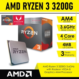 CPU (ซีพียู) AM4 AMD RYZEN 3 3200G 3.6 GHz Warranty 3 - y