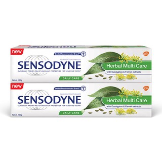 ว๊าว🍟 เซ็นโซดายน์ ยาสีฟัน เฮอร์เบิล มัลติแคร์ 100 กรัม x 2 หลอด Sensodyne Toothpaste Herbal Multicare 100g x 2 Pcs