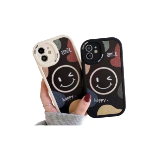 เคสโทรศัพท์มือถือหนัง TPU แบบนิ่ม ลายหน้ายิ้ม สําหรับ iPhone 13 13pro 13prm 11 7Plus 8Plus Xr XS Max 13 12 Pro Max