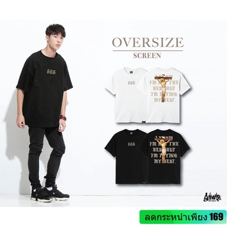 Just Say Bad &amp;#174; เสื้อยืด Oversize รุ่น 666 สีดำ ขาว ( ลิขสิทธิ์แท้ ) เสื้อตัวใหญ่ ชาย แขนสั้น M L  OS