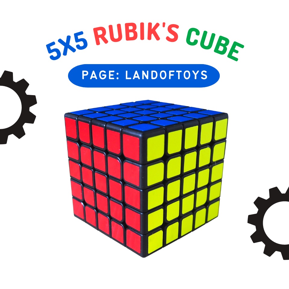 5x5 Rubik's cube รูบิคทรงมาตราฐาน5x5 ชนิดตัดขอบดำ