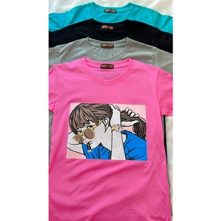 เสื้อยืดรุ่นฮิต ลายผู้หญิงมัดผม งานดีผ้าดี