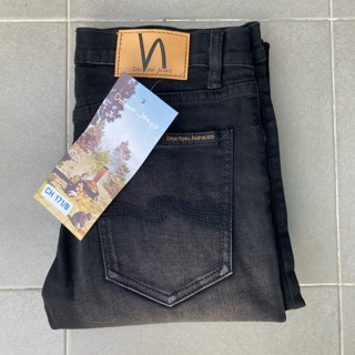 DN Skinny Jeans สกินนี่ยีนส์ยืดชาย สีดำฟอกแต่งขาด Size 28-44รับชำระปลายทาง