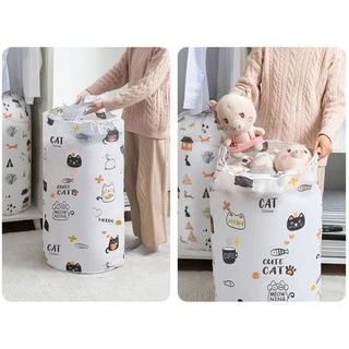 ShopAt.Two[PB2327] ถุงเก็บผ้านวม ทรงกระบอก มีเชือกรูด กันน้ำ กันฝุ่น