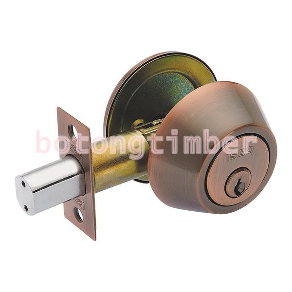 ISON by ISEO ลูกบิดเดดโบ้ทล็อค DEADBOLT LOCK เดือยล็อค กุญแจลิ้นตาย หางปลาบิดสีทองแดง พร้อมกุญแจ 3ดอก