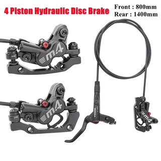 MT420 Mountain Bike Hydraulic 4 Piston Disc Brake MTB DH AM FR Bike Oil Pressure Caliper Clamp Brake Resin Brake Pads 800/1400mm Bicycle brake