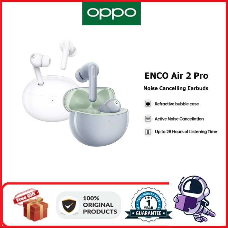 OPPO ENCO AIR2 PRO In-Ear Earbuds ANC Noise Cancelling Microphone IP54 Waterproof Sports Headphones ETE21