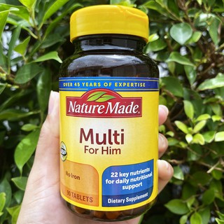 วิตามินรวม สำหรับผู้ชาย Multi For Him 90 Tablets (Nature Made®) No Iron