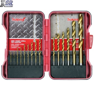 ชุด ดอกสว่าน Thunder Power H1501 HSS ดอกสว่าน เจาะเหล็ก HSS TWIST DRILL TIN COATED เคลือบไทเทเนี่ยม