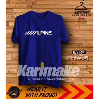 เสื้อยืดผ้าฝ้ายพิมพ์ลายแฟชั่น เสื้อยืด ลาย Alpine Audio สําหรับรถยนต์