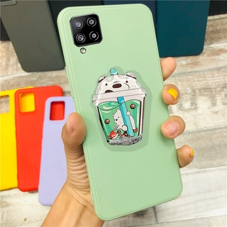 In Stock เคส Samsung Galaxy A12 A42 5G A02s S20FE M51 Note 20 Ultra S20Ultra S20+ Casing New Phone Case with Cute Cartoon MK MN Water Bracket Soft Skin Feeling TPU Silicone Light Green Cover With Stand Holder เคสโทรศัพท์ S20 FE S20 Ultra