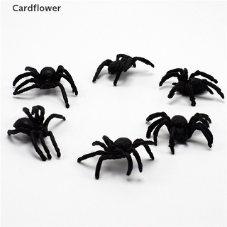 &lt;Cardflower&gt; แมงมุมปลอม พลาสติก ยืดหยุ่น สีดํา ของเล่นตลก ของขวัญฮาโลวีน ลดราคา 5 ชิ้น