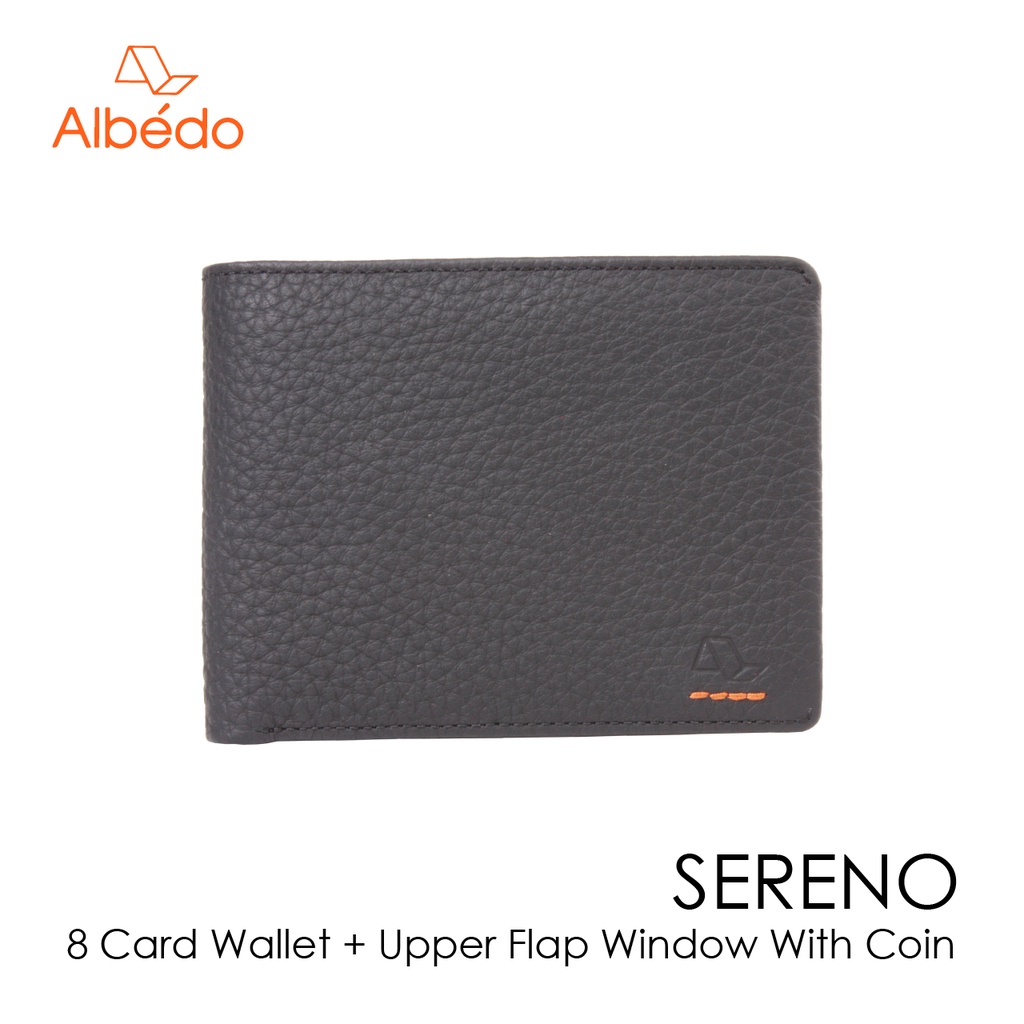 [Albedo] SERENO 8 CARD WALLET UPPER FLAP WINDOW WITH COIN กระเป๋าสตางค์ หนังแท้ รุ่น SERENO -SR01199