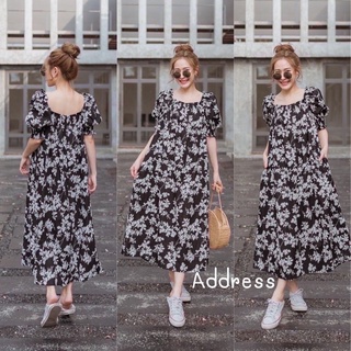 🌈🌿🌸🌼🌺🤎🧡🇰🇷Floral Doll Sleeve Maxi Dress