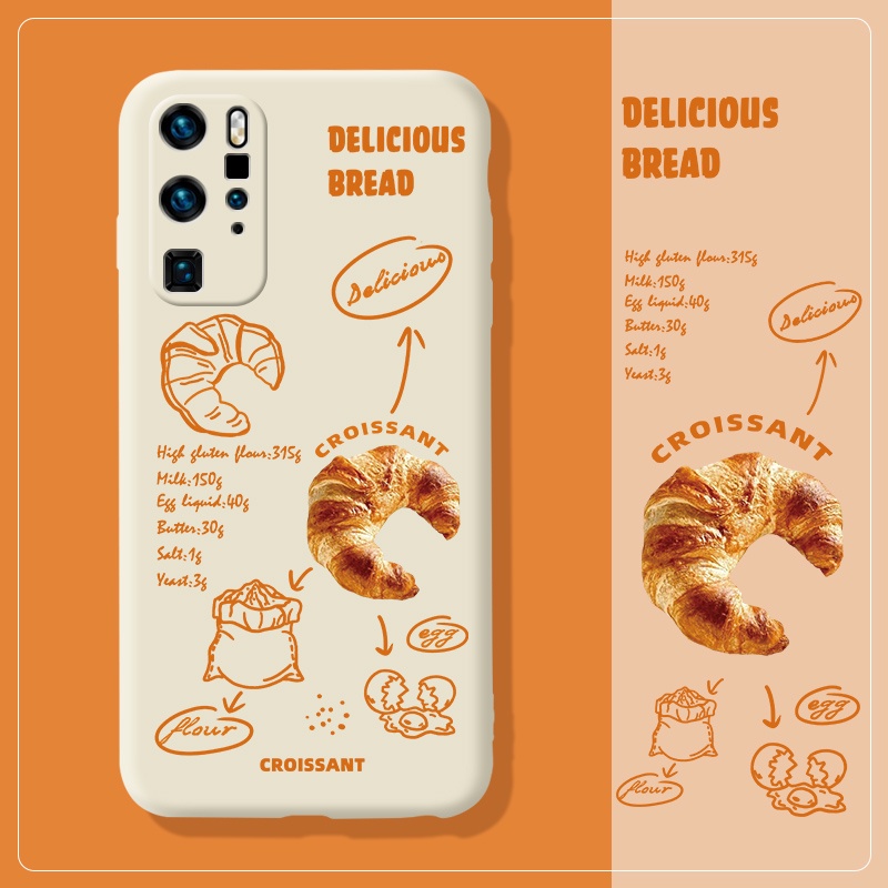 DMY huawei huawei P30 pro case Fun croissant bread printed design shockproof cases covers for huawei