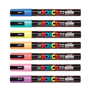 Uni POSCA PC-3M ปากกามาร์กเกอร์ สีแบบธรรมชาติอย่างดี มีให้เลือก 7 สี