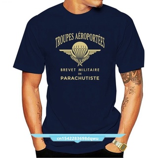 เสื้อยืดผ้าฝ้ายพิมพ์ลายขายดี เสื้อยืด พิมพ์ลาย Legion Etrangere Paratrooper French Foreign Regiment Brevet Militaire M X