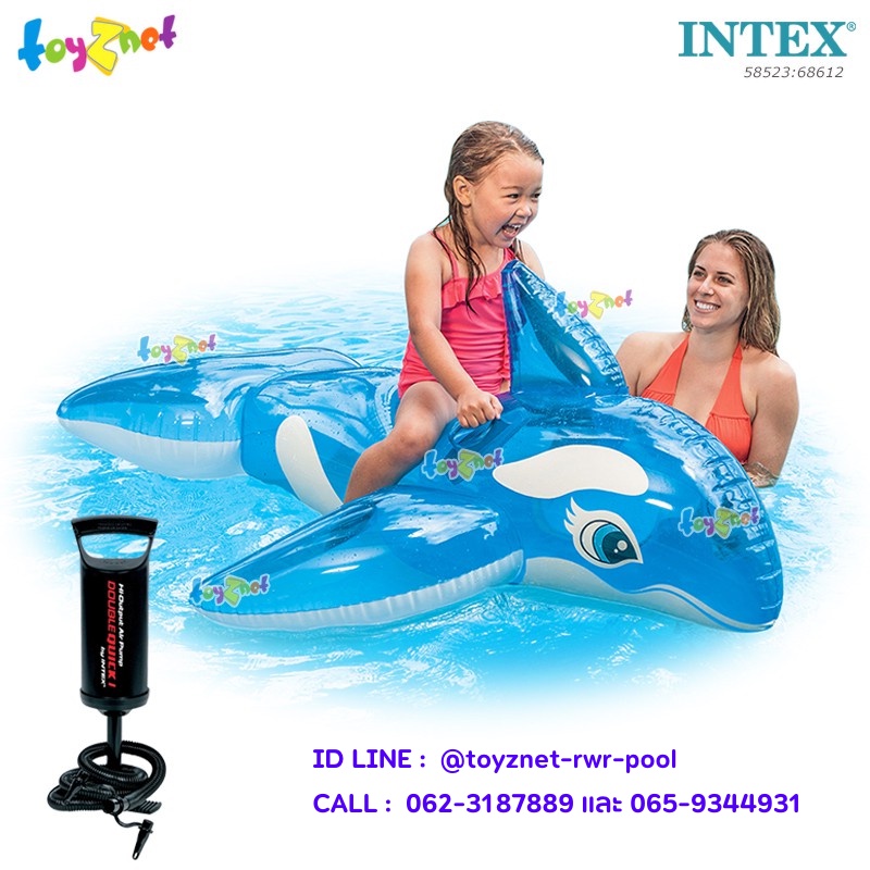 Intex แพปลาวาฬน้อย สีฟ้าใส 1.63×0.76 ม. รุ่น 58523 + ที่สูบลมดับเบิ้ล ควิ๊ก วัน ราคา ถูกที่สุด ดีลบีเคเค แกลเลอรีภาพที่ 5