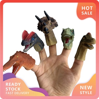 YX-T 5Pcs Simulation Dinosaur Mini Finger Sleeve Puppets Children Interactive Toy