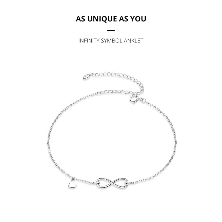 Bamoer สร้อยข้อเท้าเงิน 925 กันแพ้ เครื่องประดับ สําหรับผู้หญิง SCT019 - รูปที่ 6