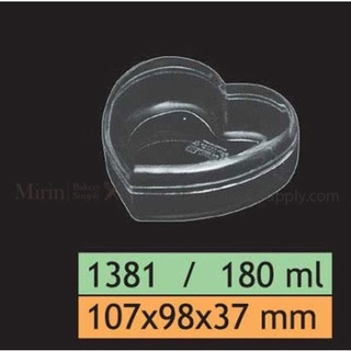 กล่องพลาสติกใส NO.1381 ขนาดบรรจุ 180ml ขนาด107x98x37mm ( แพ็ค 12 ใบ)