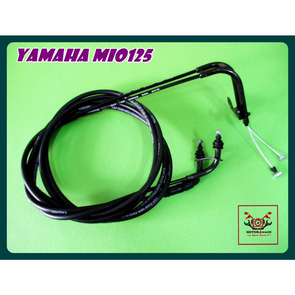 YAMAHA MIO125 - THROTTLE CABLE SET // สายเร่งชุด ชุดสายคันเร่ง "สีดำ"
