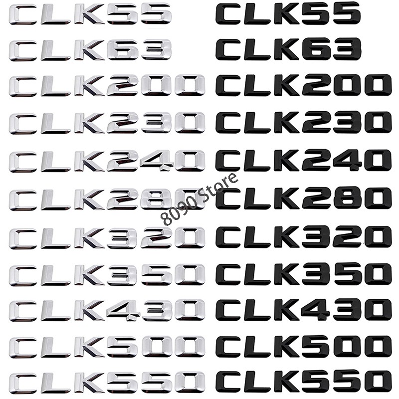 โลหะรถสติกเกอร์ด้านหลังสําหรับ Mercedes Benz Letter CLK55 CLK63 CLK200 CLK230 CLK240 CLK280 CLK320 C