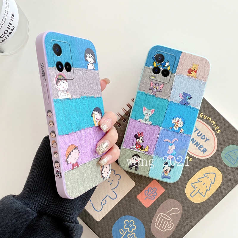In Stock Classic Cartoon Case เคส Vivo Y21T Y33T Y21G Y21A Y21e Y21 Y21s Y33s V23 V23e 5G 4G Colorful Lattice Pattern Casing Lens Protection Anti-fall Soft Case 2022 เคสโทรศัพท #8