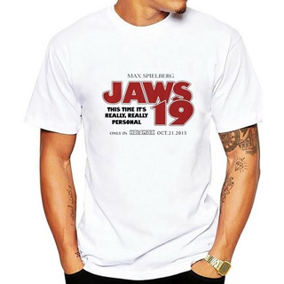 เสื้อยืดผ้าฝ้ายพิมพ์ลายขายดี ใหม่ เสื้อยืดผ้าฝ้าย 100% พิมพ์ลาย Jaws 19 inspired by the Back to the future 2 movie Max S