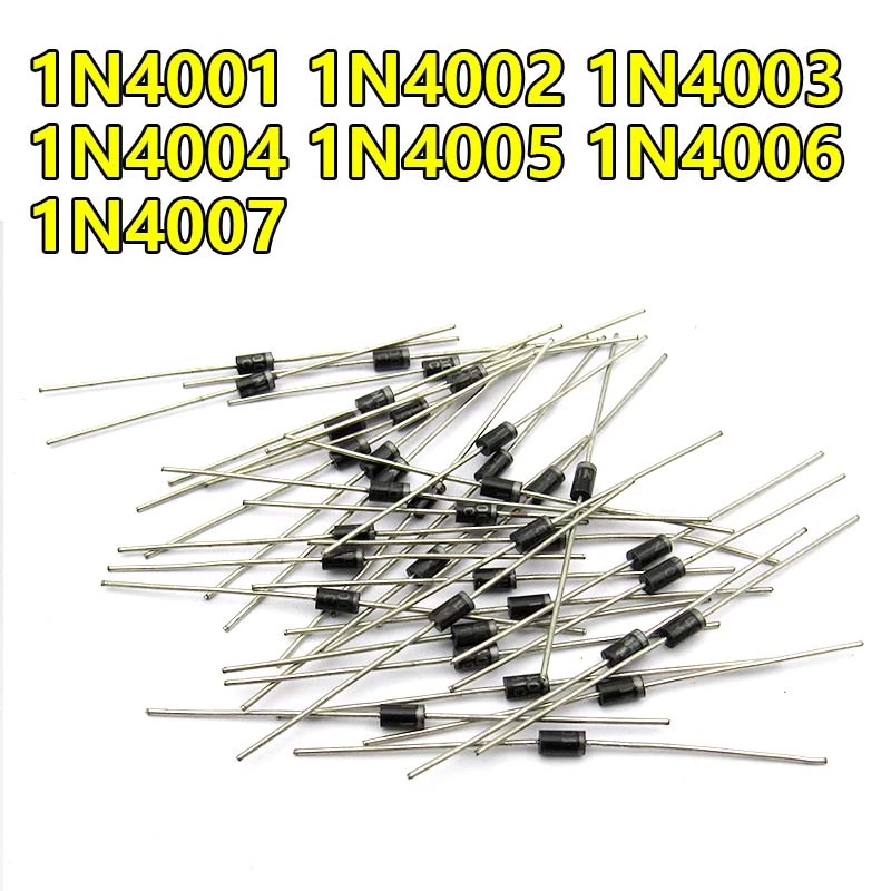 100pcs Rectifier Diode DO-41 1N4001 1N4002 1N4003 1N4004 1N4005 1N4006 1N4007