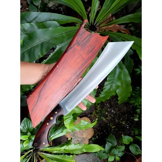 มีดแรมโบ้ (Rambo) มีดใบตาย มีดคัตติ้ง Cutting Knife มีดเดินป่า มีดแคมป์ 12.5” sup9 full tank ผิวขัด ฝักด้ามพะยูงลายสวย