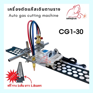 เครื่องตัดแก๊สเดินตามราง 1หัว CG1-30  Auto Gas Cutting Machine (ฟรี!!!! ราง1เส้น ยาว1.8เมตร) ยี่ห้อ เวลพลัส