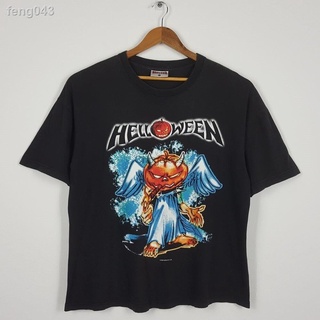 ✿Vintage 90 s Helloween The Dark Ride Band Tour Round Neck T Shirt For Men Trend Gift 100% Cotton Short Sleeve Loose Cas