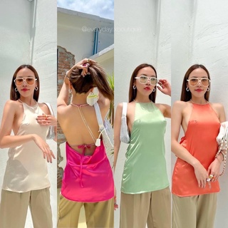 New in ✨📸✨The fairy top (290฿ฟรีส่ง) เสื้อคล้องคอผ้าซาติน แต่งเพชรวิ้บวับ สวยดูมีเทส ดูแพงมากกก ดีเทลสายเพชร