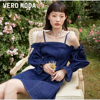 Vero Moda เดรสยีนส์สายเดี่ยวเปิดไหล่