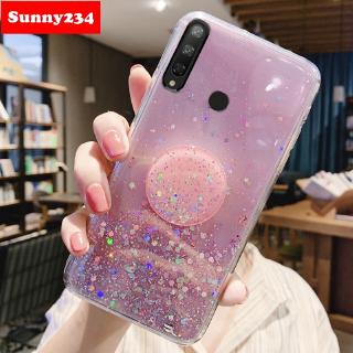 ซิลเวอร์สตาร์เคสโทรศัพท์มือถือลายกลิตเตอร์สําหรับ Huawei Y 6 P Y5 P 2020 P 40 Pro Nova 5t 4 7 Se 7 Pro 6seเคสไอโฟน