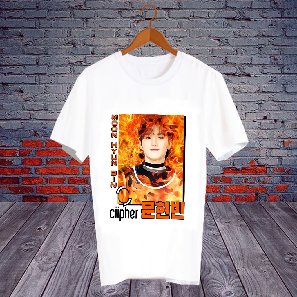 เสื้อยืดสีขาว สั่งทำ เสื้อดารา Fanmade แฟนเมด ศิลปินเกาหลี KP97 - moon hyunbin ciipher